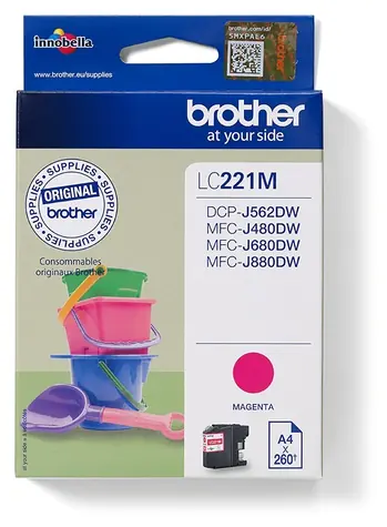 Brother LC-221M purpurová / Inkoustová cartridge / 260 stran / MFC-J880DW