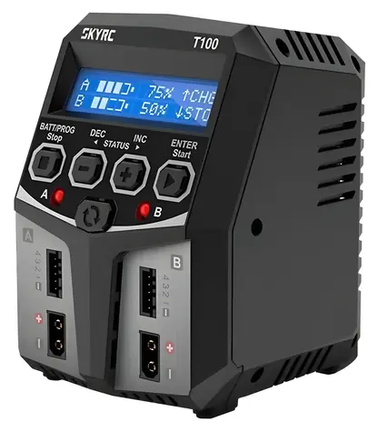 SkyRC T100 / Nabíječka / LiPo, LiFe, NiMH / 2x 50W / 5A / XT60