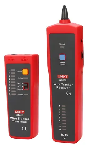 UNI-T UT682 / Lokátor vodičů / dosah 3000 m telefon / 320 m LAN / test zkratu a přerušení