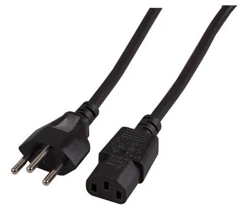 EFB Švýcarsko 180° - C13 180° černá / Napájecí kabel / 2 m / 10 A / 250 V