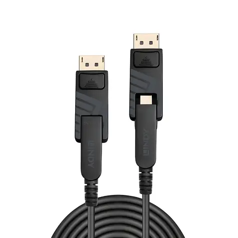 Lindy Fibre Optic Hybrid Mini DisplayPort 1.4 černá / DisplayPort kabel / 100 m / 8K 60Hz / 32,4 Gbit/s