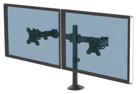 Fellowes Reflex pro 2 monitory černá / Stolní držák monitoru / VESA 75x75-100x100 mm / nosnost 8 kg na monitor