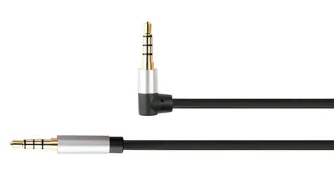 Python Audio kabel Jack 3,5 mm 4pin černý / Audio kabel / 0,5 m / zalomený konektor / pozlacené kontakty