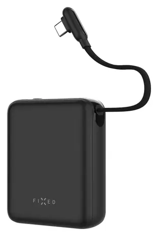 FIXED Zen 10 Loop černá / Powerbanka / 10 000 mAh / 30W PD / LCD displej / integrovaný kabel