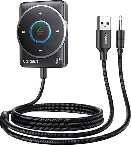Ugreen CM723 černá / Bluetooth audio adaptér / USB / Jack 3.5mm / mikrofon