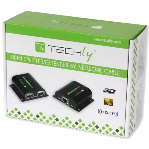 Techly 020706 / Extender HDMI / po kabelu Cat6/6a/7 / do 60 m / IR ovládání