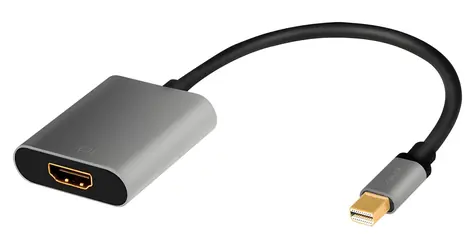 LogiLink Mini DisplayPort na HDMI černá/šedá / Adaptér / 4K 60Hz / 0,15 m