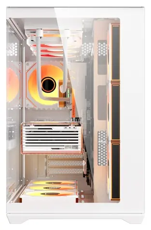 darkFlash C280 bílá / Skříň / E-ATX / 7× 120 mm ventilátor / 270° tvrzené sklo / bez zdroje