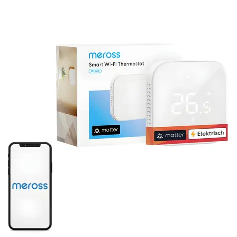 Meross MTS215MA-EU / Termostat / Wi-Fi / Matter / elektrické podlahové vytápění / 16 A
