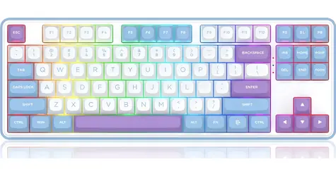 Redragon K707 Mint Mambo bílá / Bezdrátová herní klávesnice / mechanická / podsvícená
