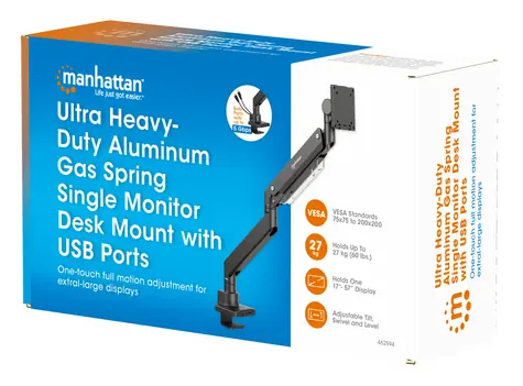 Manhattan monitorové rameno s USB porty černá / Monitorové rameno / do 57