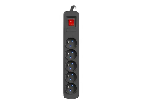 Armac R5 černá / Přepěťová ochrana / 5 zásuvek / 3 m