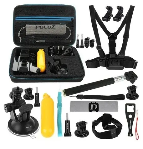 Puluz PKT11 / Sada příslušenství pro akční kamery / 20 dílů / GoPro, DJI Osmo Action 5 Pro