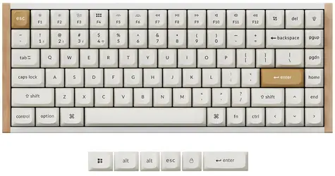 Keychron K2H Double-Rail Magnetic Nebula bílá / Herní bezdrátová klávesnice / Hall Effect / BT / USB