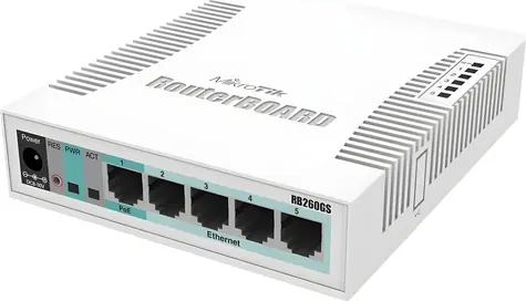 MikroTik RB260GS (CSS106-5G-1S) / Switch / 5x Gigabit LAN / 1x SFP / SwOS