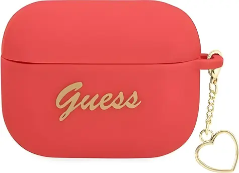 GUESS Silicone Charm Heart červené / Pouzdro / pro Apple AirPods Pro