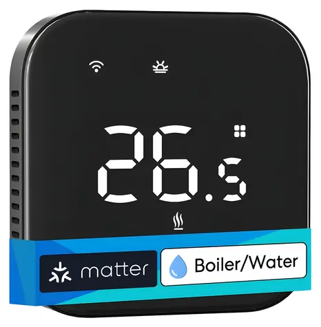 Meross MTS215BMA-B(EU) černá / Termostat / Wi-Fi / Matter / kotle, podlahové vytápění