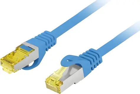 Lanberg CAT6A S/FTP 1m modrá / Patch kabel / LSZH / CU / Fluke Passed