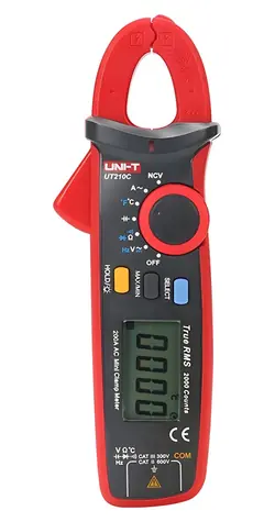 UNI-T UT210C / Mini klešťový měřič / AC 200A / AC/DC 600V / odpor, kapacita, teplota