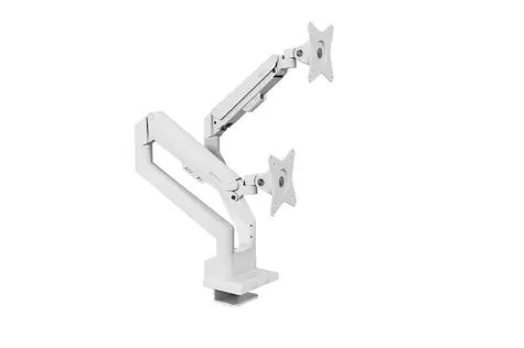Arozzi Alzare Neo Duo bílá / Držák 2 monitorů na stůl / plynová pružina / VESA