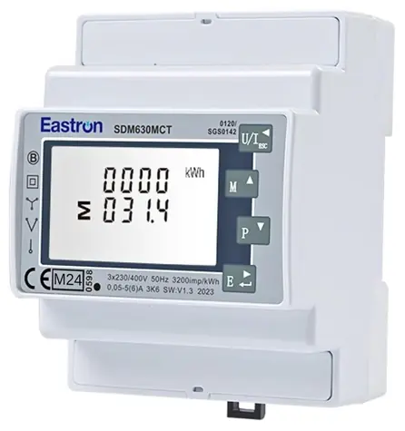 Eastron SDM630MCT-MBUS / Elektroměr / třífázový / MID / 1/5A / M-Bus / pulsní výstup