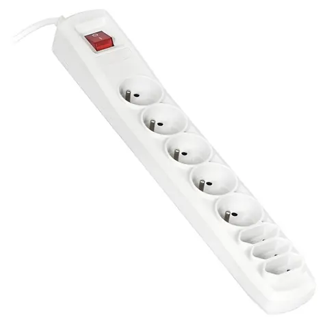 Activejet APN-8G/5M-GR šedá / Prodlužovací kabel / 8x zásuvka / 5 m / 230V / vypínač