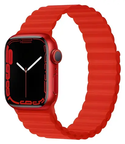 Devia Deluxe Sport 3 červená / Řemínek pro Apple Watch / 40/41/42 mm / silikonový / magnetický
