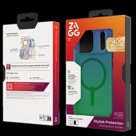 ZAGG Milan Snap Raven Feather zelená / Zadní kryt / Apple iPhone 17 Pro / MagSafe / Grafen