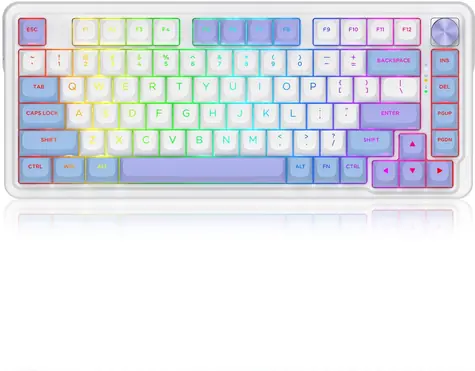 Redragon Ucal Max bílá / Bezdrátová herní klávesnice / mechanická / Manbo Linear switche
