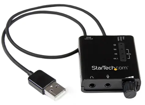 StarTech USB zvuková karta se SPDIF černá / Externí zvuková karta / 5.1 kanálů / USB / C-Media CM6533
