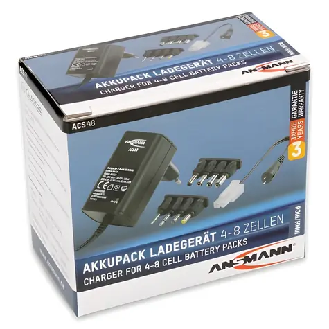 Ansmann ACS48 černá / Nabíječka / NiMH a NiCd / 4–8 článků / 4,8–9,6 V