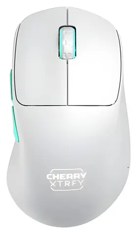 Cherry Xtrfy M64 Wireless bílá/tyrkysová / Bezdrátová herní myš / optická / 26000 DPI / 2.4 GHz / 53 g
