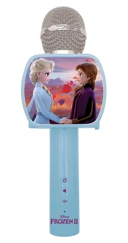 LEXIBOOK Karaoke mikrofon Frozen s držákem na telefon / Bezdrátový / Změna hlasu / Ovládání hlasitosti