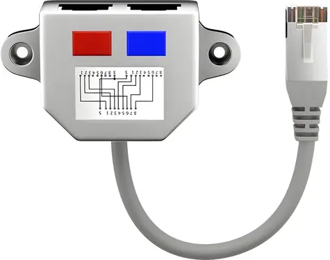 Goobay T-adaptér RJ45 stříbrná / Adaptér / 1x RJ45(M) na 2x RJ45(F) / Fast Ethernet 10/100