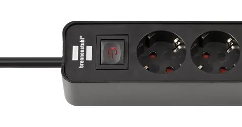 Brennenstuhl Ecolor prodlužovačka 4 zásuvky černá / Prodlužovací kabel / 2x USB-C / 1,5 m / bezpečnostní vypínač