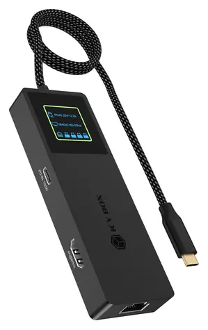 Icy Box IB-DK4038-LCD antracit / Dokovací stanice / LCD displej / HDMI 4K60Hz / USB-C PD 100W