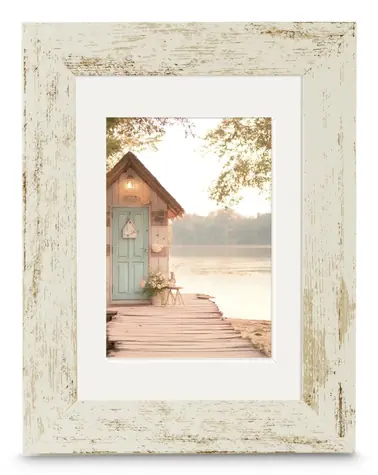 Hama Cottage old white / Rámeček / Plast / 15x20 cm / s paspartou