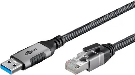 Goobay 70693 / Adaptérový kabel / USB-A 3.2 Gen1 na RJ45 / Cat.6 / 1 Gbit/s / 7,5 m