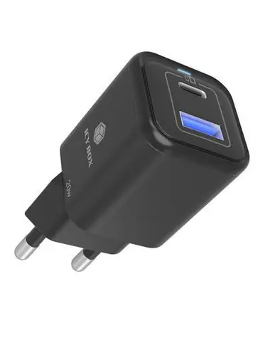Icy Box IB-PS1020-PD černá / Nabíječka / 1x USB-C / 1x USB-A / PD 3.0 20W + QC 3.0 18W