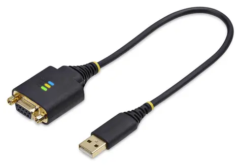 StarTech USB na RS232 null modem černá / Redukce / USB Typ-A > D-Sub DE-9 / 0,3 m / FTDI FT232R