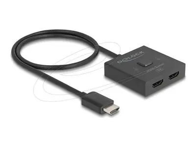 DeLock 18901 černá / HDMI přepínač / 2 v 1 obousměrný / 8K 60Hz / bez napájení / kabel 50 cm