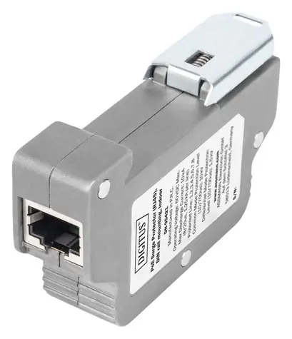 Digitus DN-95421 šedá / Přepěťová ochrana / PoE++ / RJ-45 / 10 kV