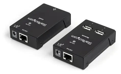 StarTech USB 2.0 extender 4 porty / Extender / Cat5/Cat6 / dosah až 50 m / napájecí adaptér