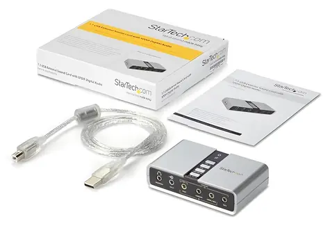 StarTech USB zvukový adaptér / Externí zvuková karta / 7.1 kanálů / USB / Line-In / C-Media CM6206