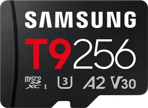 Samsung T9 černá / Paměťová karta microSDXC / 256 GB / UHS-I U3 / Class 10, V30, A2 / čtení: 200 MB/s