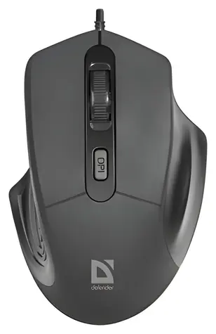 Defender Datum MB-347 černá / Drátová optická myš / 1600 DPI / USB / 4 tlačítka