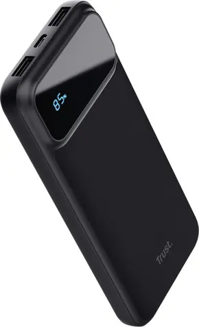 Trust Avala Powerbank 10000 černá / 20W PD / USB-C + 2x USB-A / LED displej
