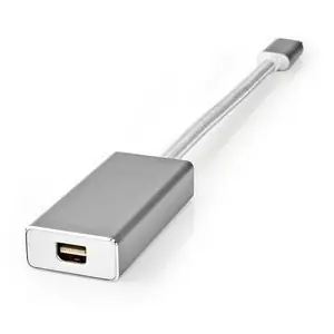 Nedis USB-C - Mini DisplayPort adaptér stříbrná / Adaptér / USB 3.2 Gen 1 / 4K 60Hz / opletený nylon / 0,2 m