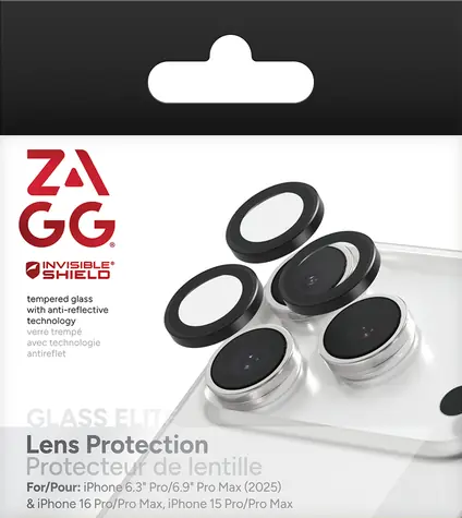 ZAGG InvisibleShield Premium Glass Elite černá / Ochranné sklo / Apple iPhone 15-17 Pro/Pro Max / 3 ks