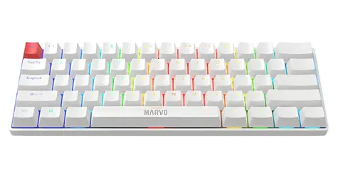 Marvo SABER 61 (US) bílá / Mechanická klávesnice / RGB / USB / ZDZ Red switche / 61 kláves
